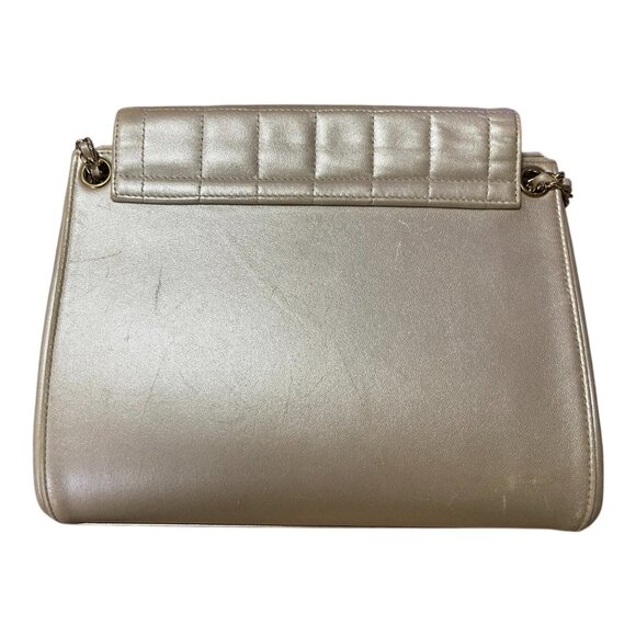 CHANEL Chocolate Bar Soft Gold Chain Bag Shoulder Crossbody 2 Way Metallic CC - Picture 15 of 16